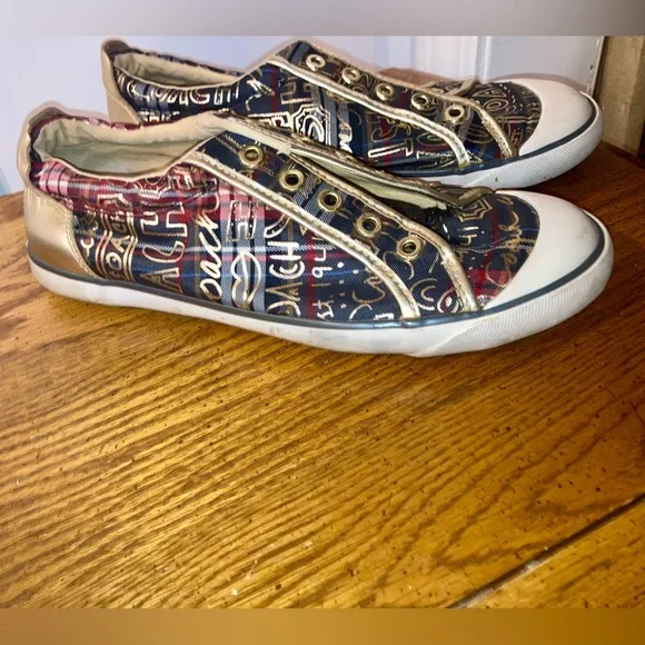Coach Barrett Tartan Graffiti Sneakers 8.5 - Picture 3 of 11